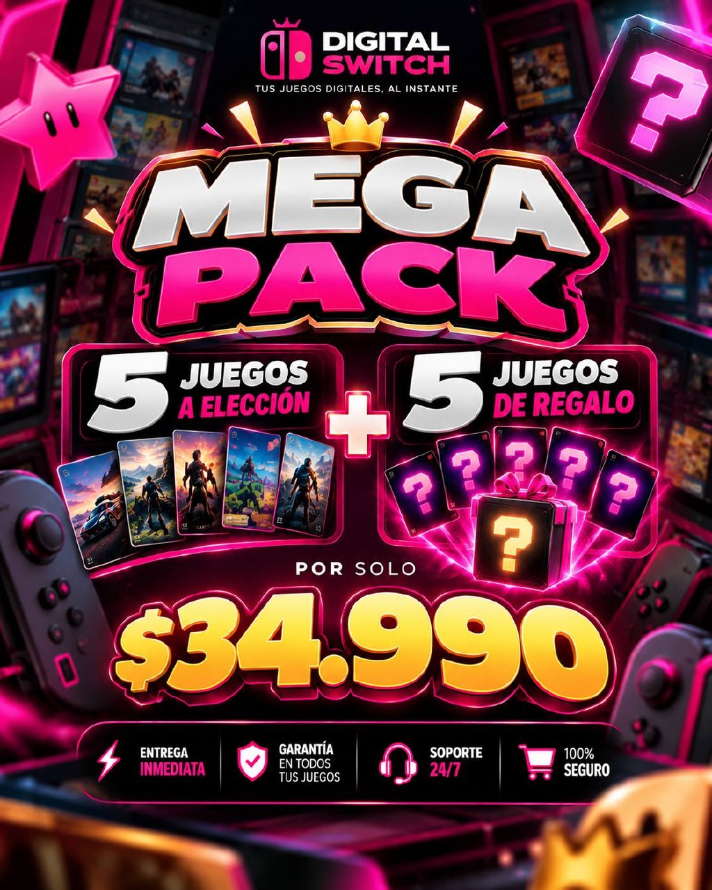 Mega Pack Digital Switch 5+5 por $34.990